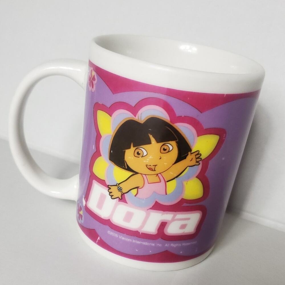 Dora the explorer cup coffe mug super star boots swiper purple